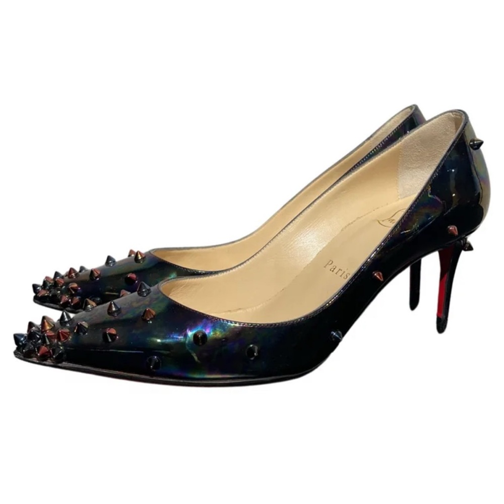 Christian Louboutin Pigalle Follies 55mm size 36 Studded holographic spike Pumps